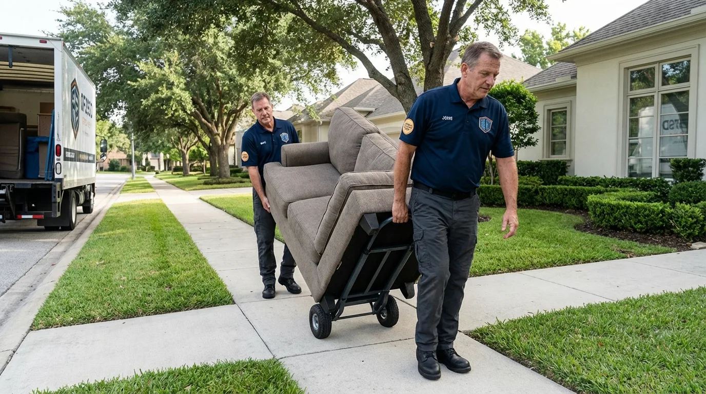 Local residential moving crew loading furniture in Annandale, NJ